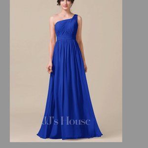 A-Line One-Shoulder Floor-length Chiffon Bridesmaid Dress